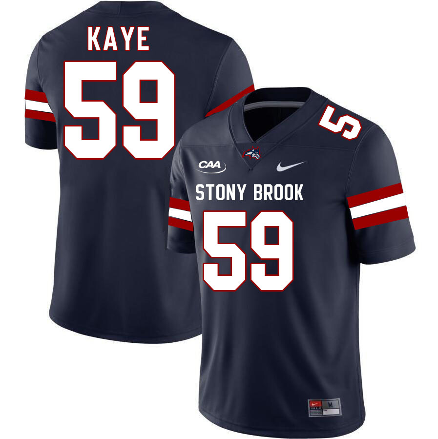 Stony Brook Seawolves #59 Josh Kaye College Football Jerseys Stitched-Navy